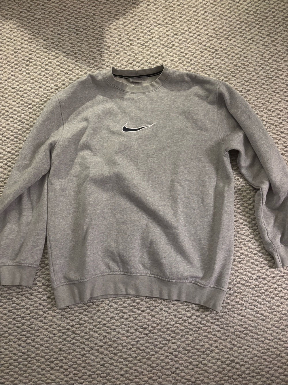 Nike Grey Crewneck Sweatshirt with Black Swoosh